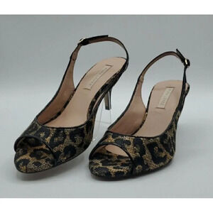 Pura Lopez Leopard Print Kitten Heel Sandals Size 37 EUR ( 7 US)  NWOB